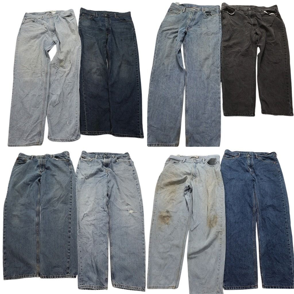 B品 古着卸 リーバイス 550-560 デニム パンツ 8枚セット メンズ 36 38 40 44 ブラックデニム 古着 NC5160