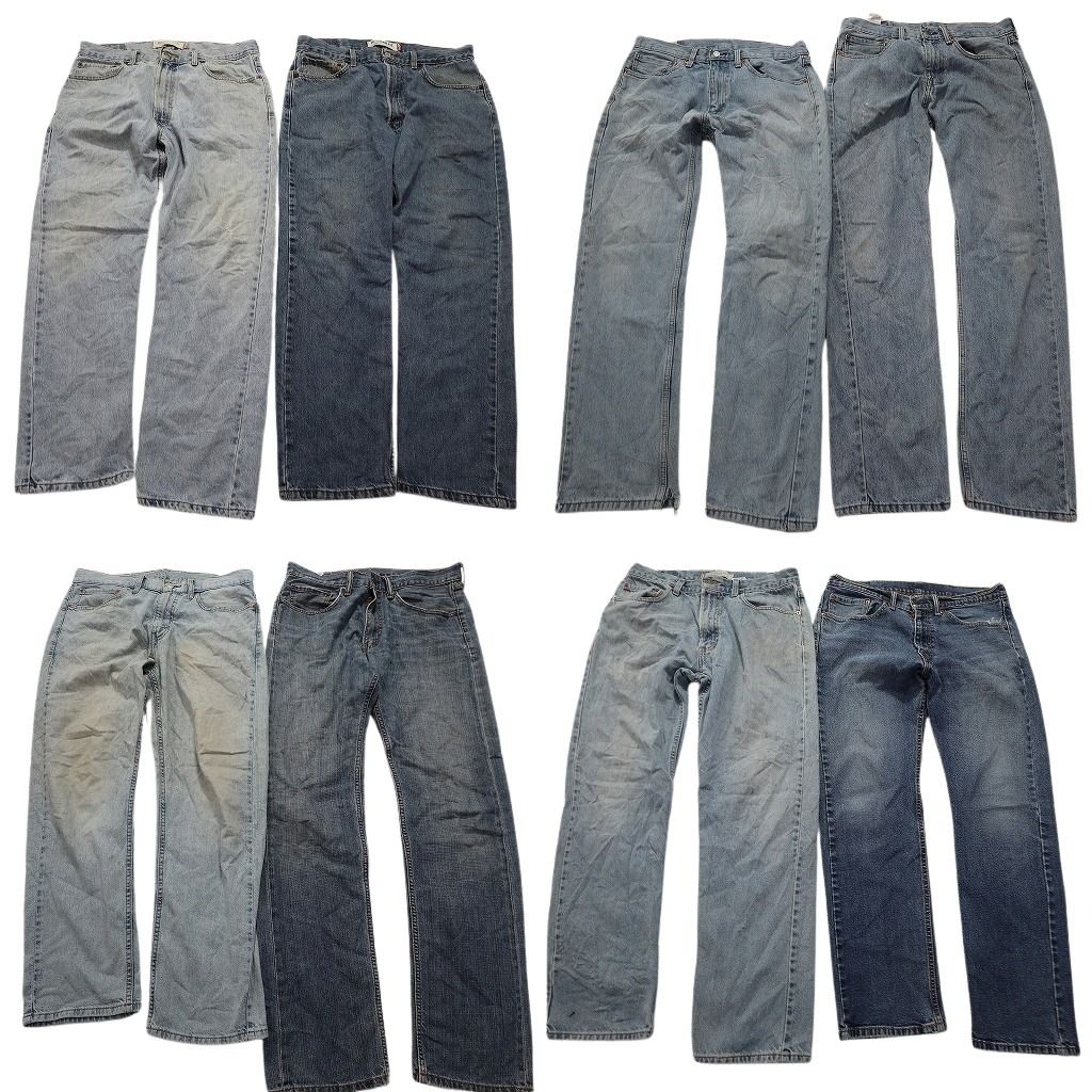 B品 古着卸 リーバイス 505 デニム パンツ セット メンズ 34 36 テーパード フェード ヒゲ 古着 NC 5157