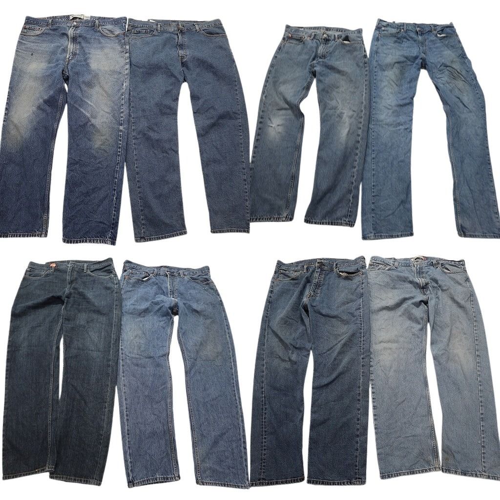 B品 古着卸 リーバイス 505 デニム パンツ 8枚セット メンズ 38 40 44 フェード テーパード 縦落ち 古着 NC5155