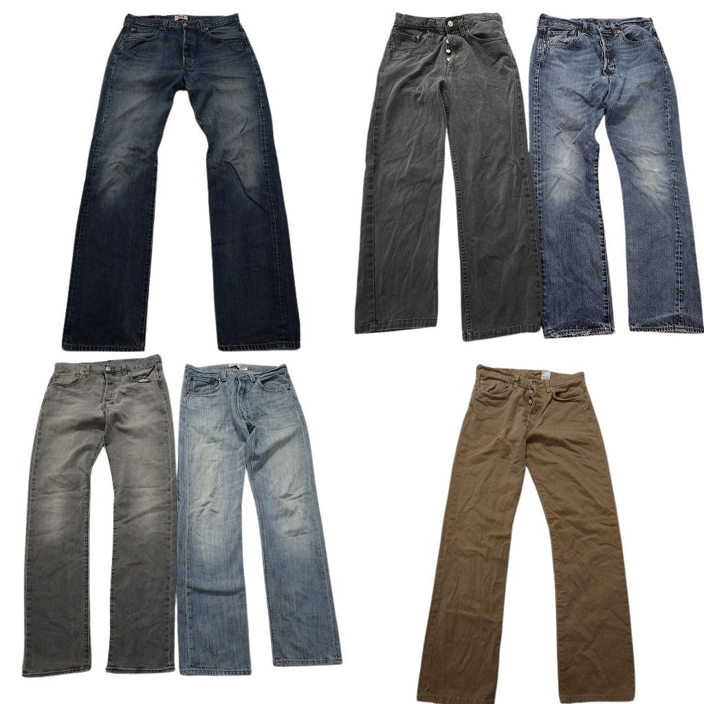 B品 古着卸 リーバイス 501 デニム パンツ 6枚セット メンズ 31 32 33 デニム ストレート 古着 NC5154