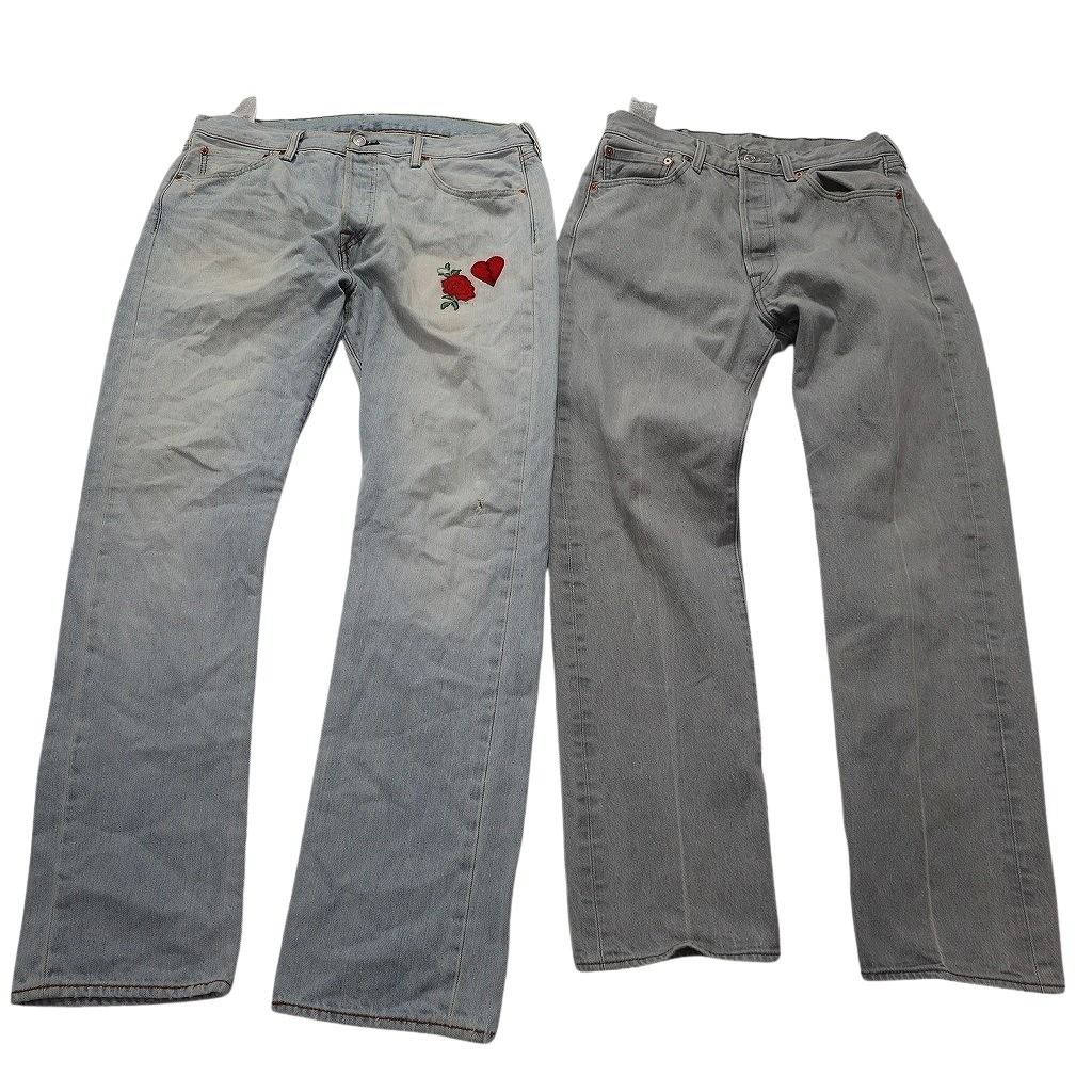 B品 古着卸 リーバイス 501 デニム パンツ セット メンズ 34 36 縦落ち ヒゲ 刺 ストレート 古着 NC 5153