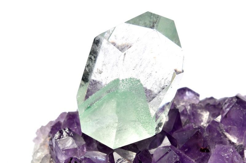 １点物 AAA 山入り エメラルドグリーンファントムクォーツ 24x16mm 原石ラフカット ルース パワーストーン 天然石 _PC6755 TALLINNNEXPO_COM