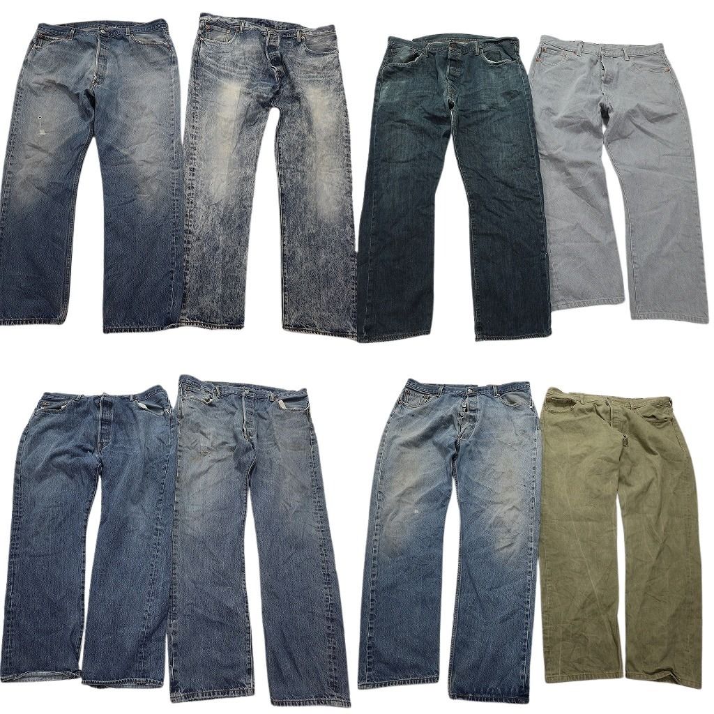 B品 古着卸 リーバイス 501 デニム パンツ 8枚セット メンズ 40 42 44 デニム フェード 古着 NC5150