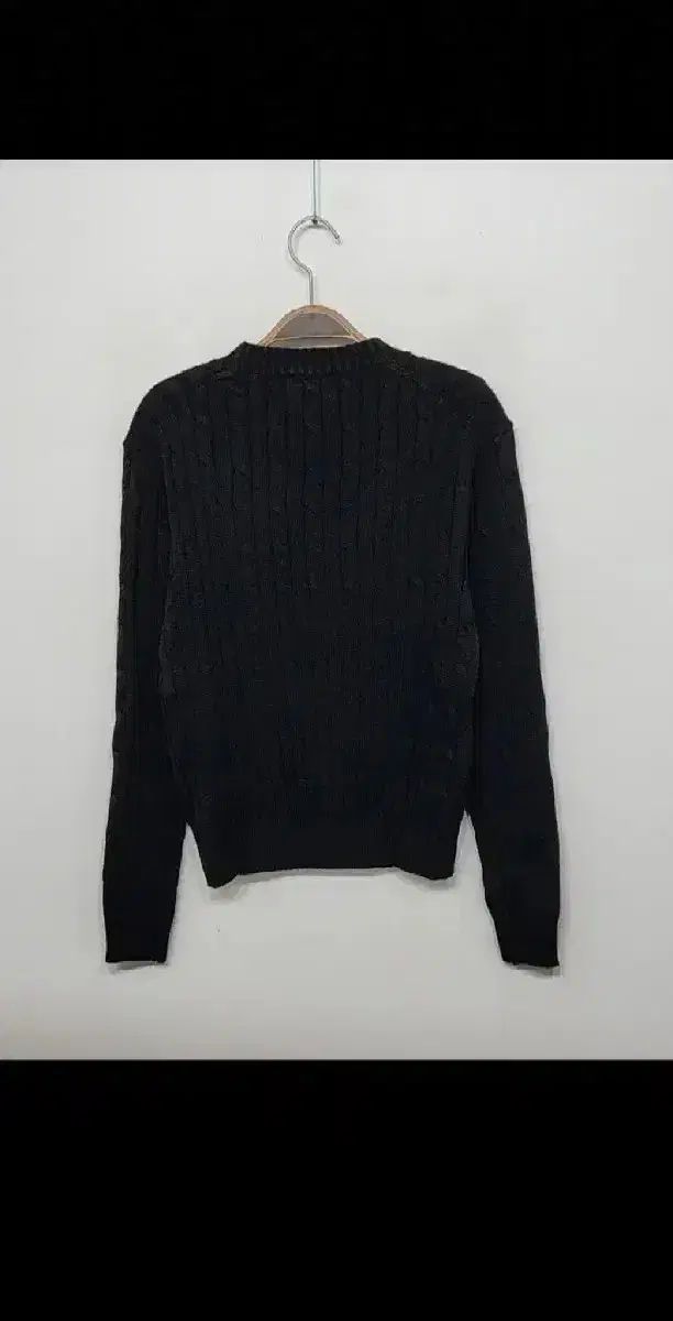  M ラルフローレン ポロ ケーブル編み セーター ブラック ラウンド 長袖 ニット セーター