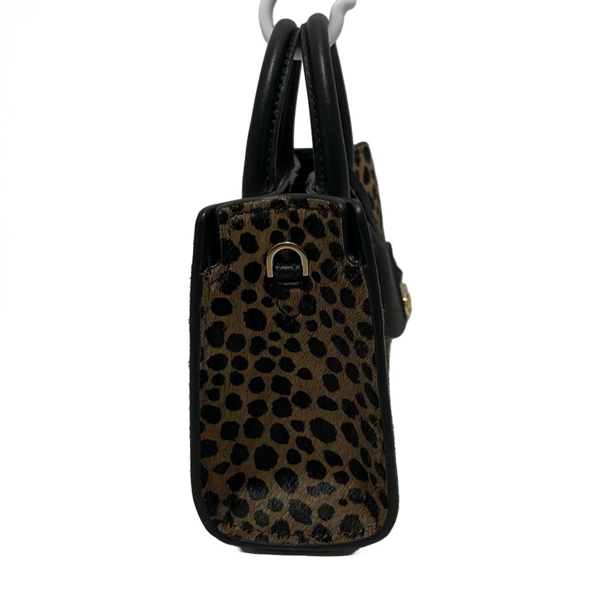 MICHAEL KORS マイケルコース トートバッグ - ベージュ×黒 豹柄 ミニバッグ レザー