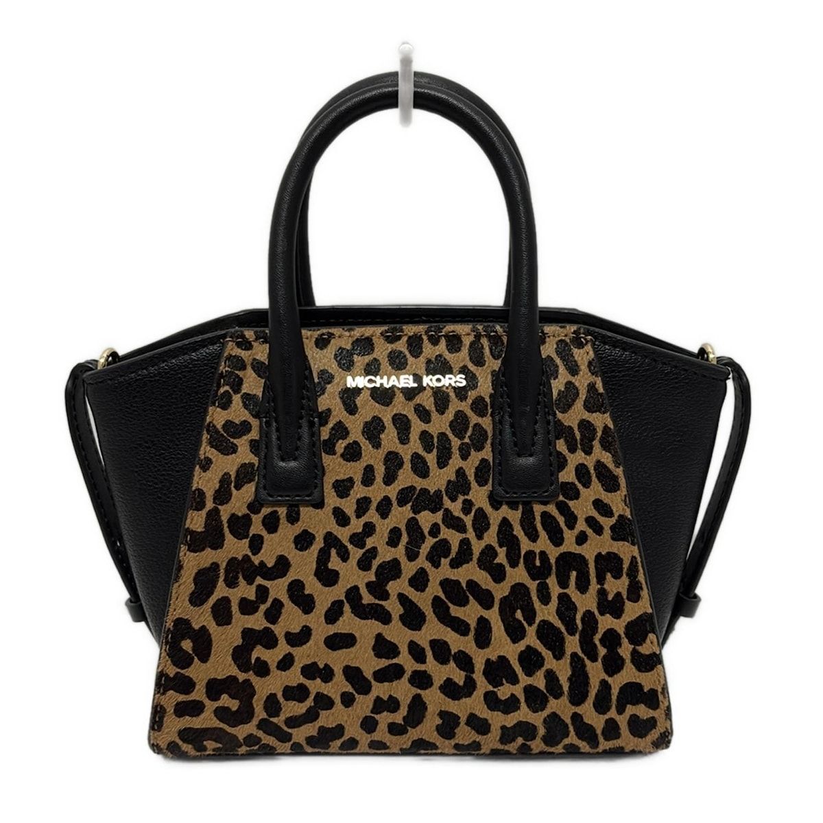 MICHAEL KORS マイケルコース ハンドバッグ - ベージュ×黒 豹柄 レザー