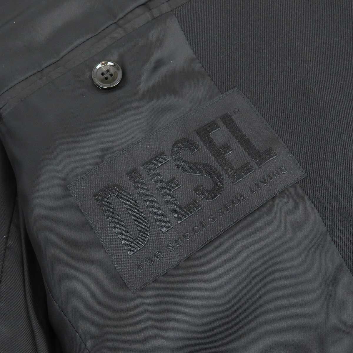 ディーゼル ロゴ 切替 テーラードジャケット メンズ ブラック DIESEL アパレル 小物 KANDAIZUMI_COM