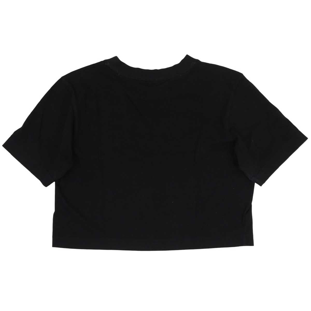 フェンディ ロゴ エンブロイダリー クロップド Tシャツ FS 7901 AKS 3 レディース ブラック FENDI アパレル 小物