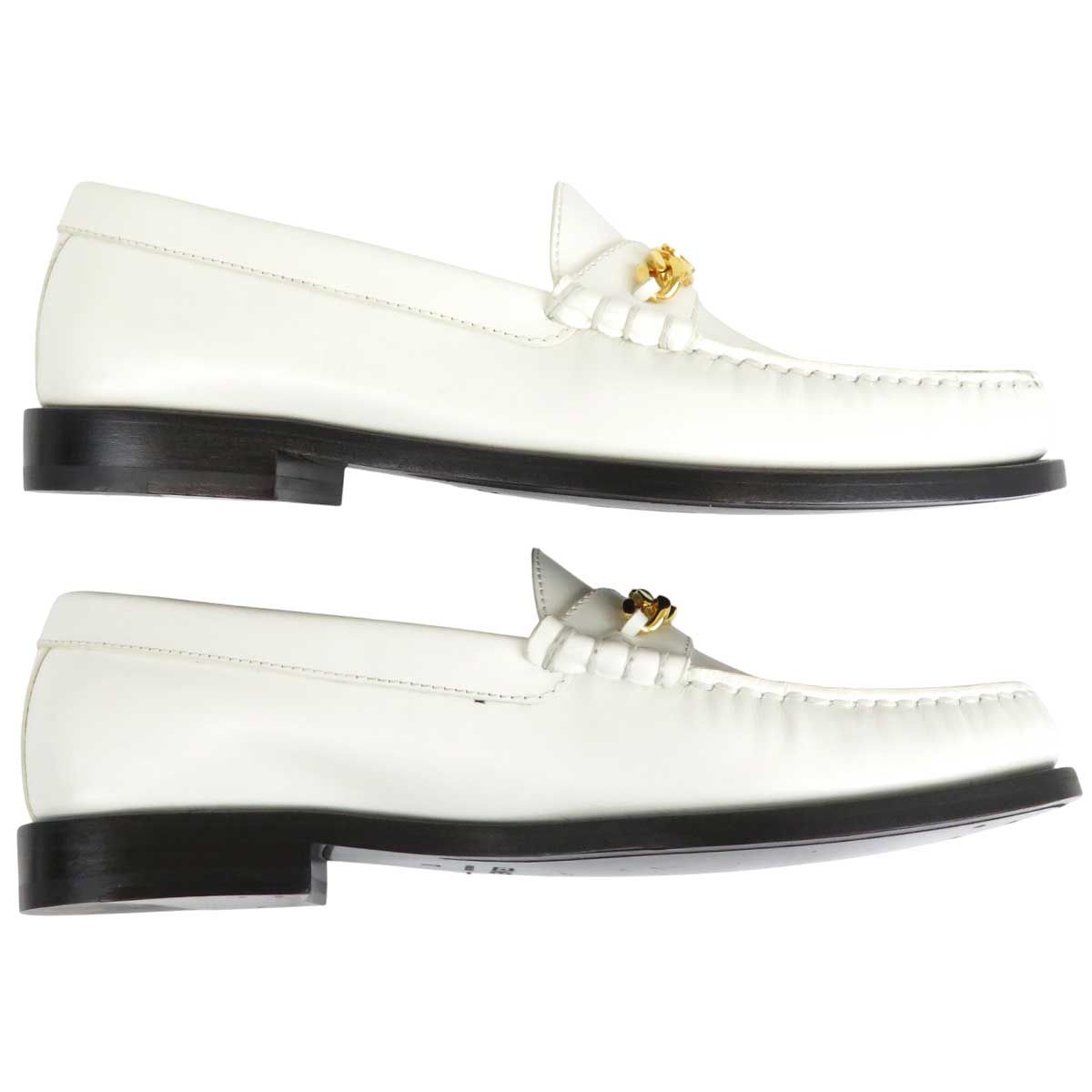 セリーヌ トリオンフ チェーン ローファー レディース ホワイト CELINE