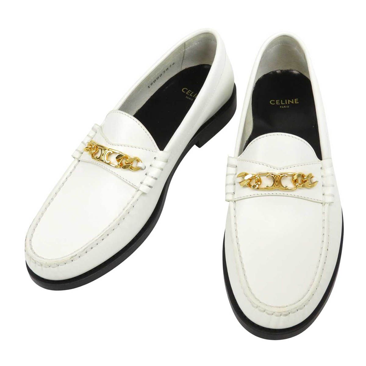 セリーヌ トリオンフ チェーン ローファー レディース ホワイト CELINE