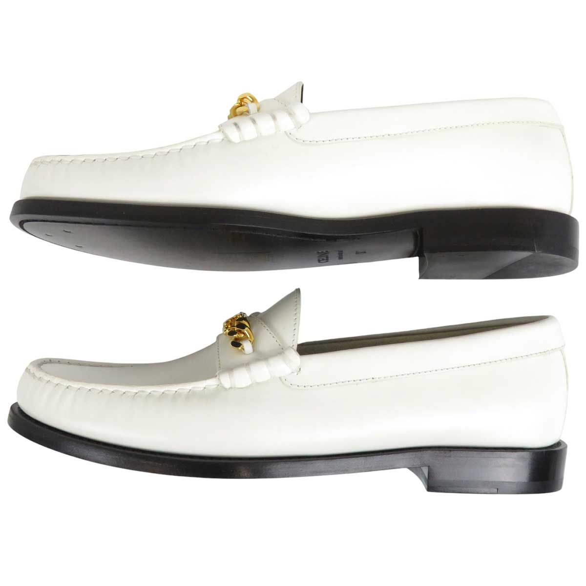 ⭐️未使用級⭐️　CELINE　トリオンフ　マーガレット　ローファー　ホワイト アウトレット CELINE(セリーヌ) ローファー・オックスフォード