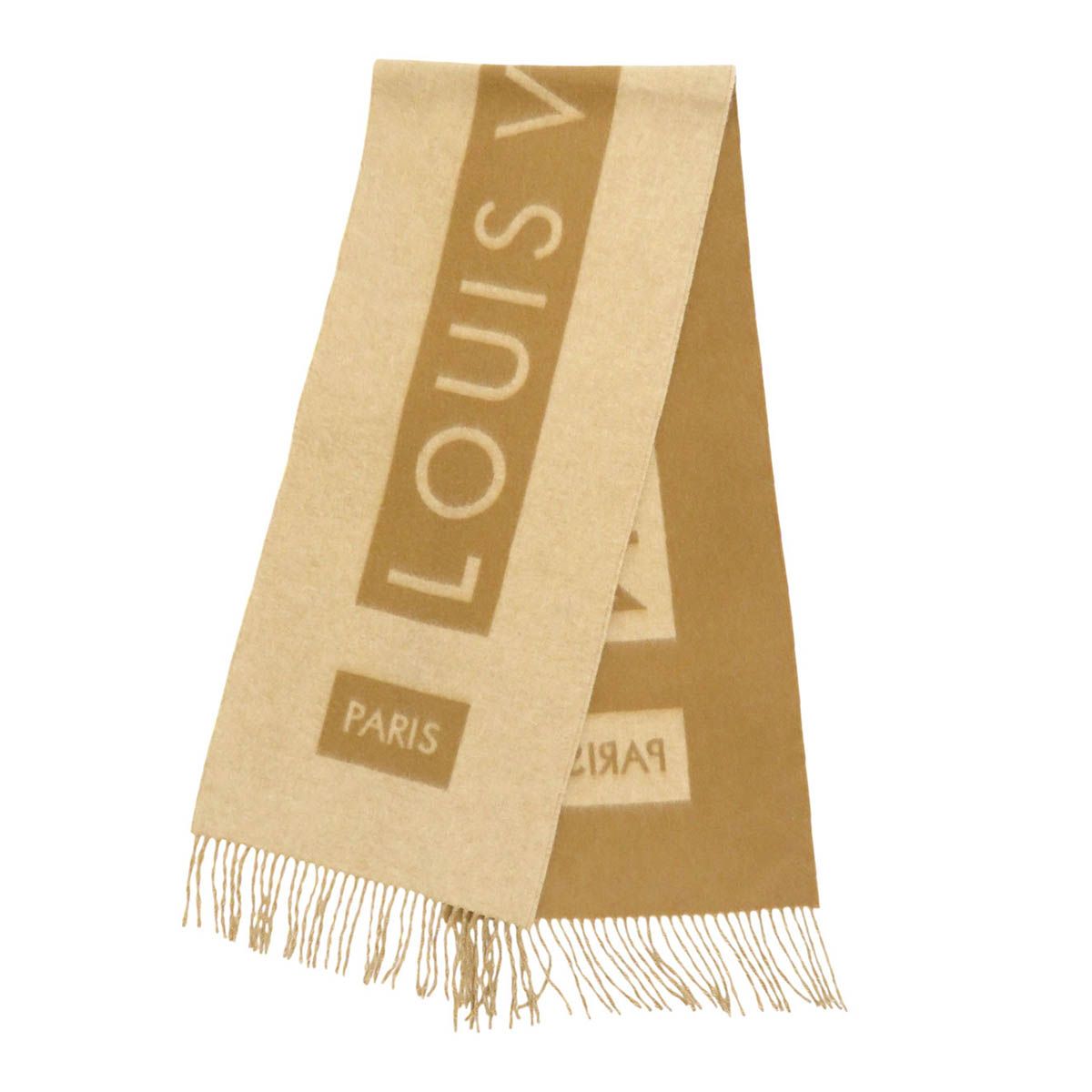 ルイヴィトン ロゴ カシミヤ マフラー ユニセックス ベージュ LOUIS VUITTON アパレル 小物