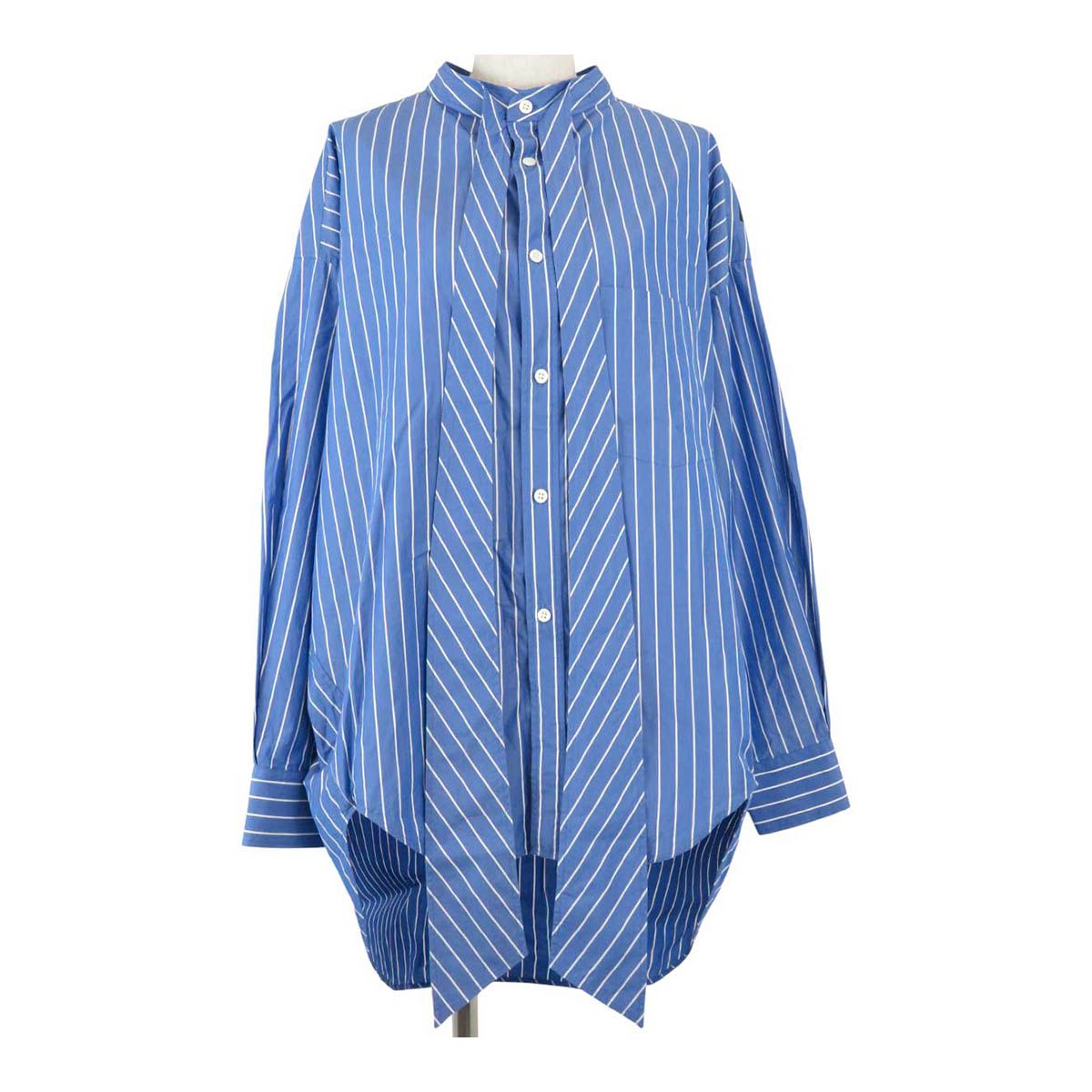 バレンシアガ ストライプ ニュースウィング シャツ 520497 レディース ブルー BALENCIAGA アパレル 小物