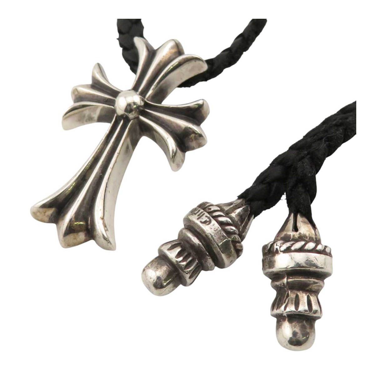 クロムハーツ スモール CH クロス レザーブレード ネックレス Stirling