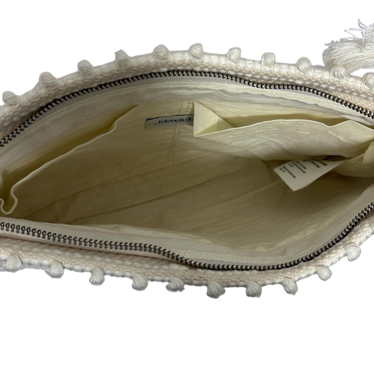 Antonello アントネッロ クラッチバッグ - 白 Antonello Tedde コットン リネン DECORATOM_COM_BR
