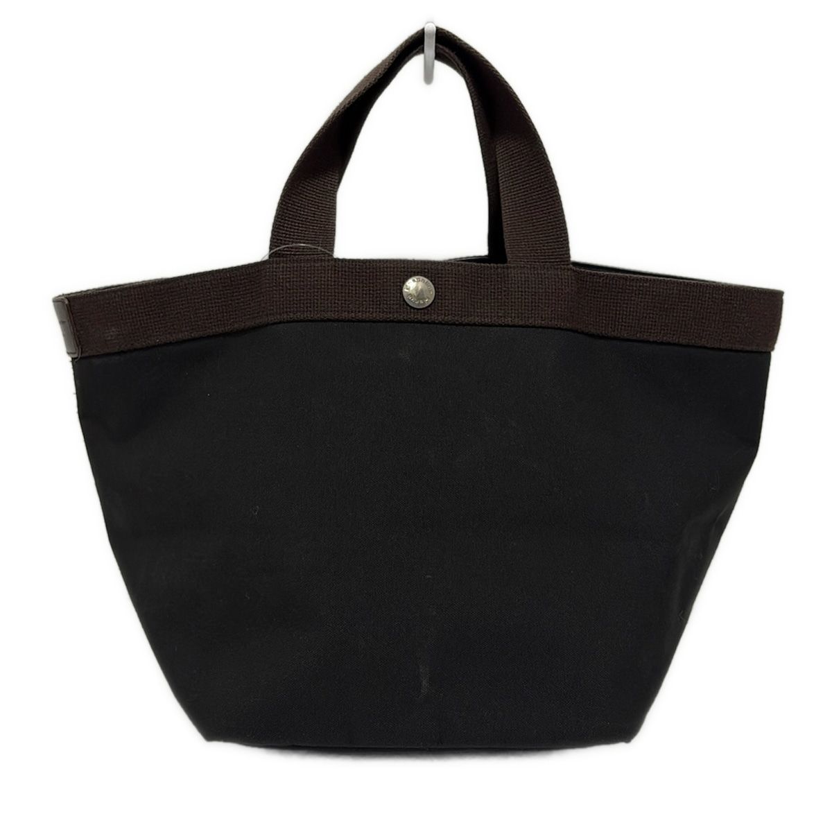 Herve Chapelier エルベシャプリエ トートバッグ コーデュラ舟型トートM 黒×ダークブラウン Cライン