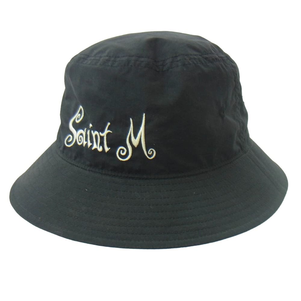 SAINT MICHAEL セントマイケル SM-S 23-0000-074 BUCKET HAT M ロゴ刺繍 バケットハット 帽子 ブラック系 O S