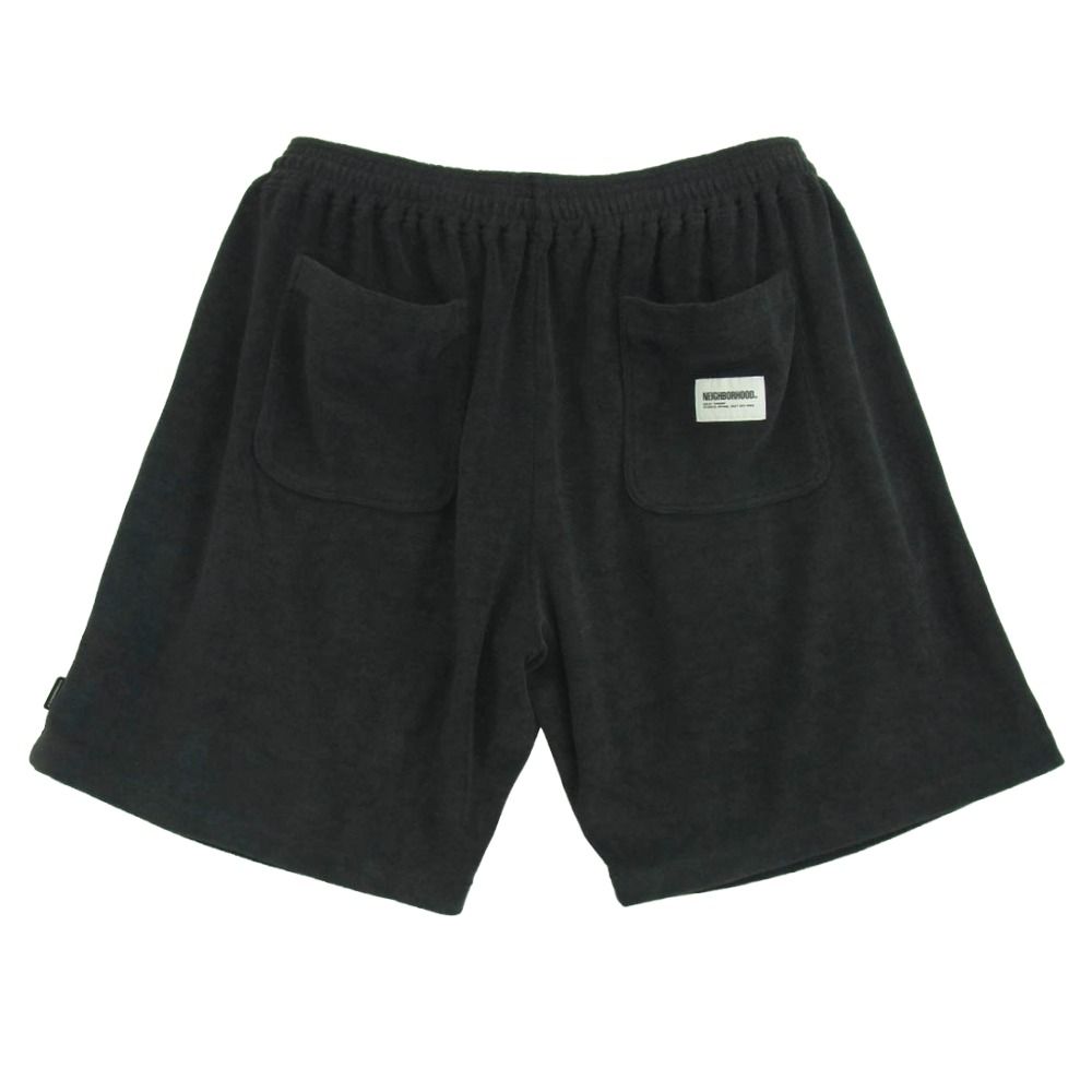 ネイバーフッド 241 FPNH-PTM 02 PILE SHORT PANTS ロゴ 刺繍 パイル ショーツ ショート パンツ ブラック系 L