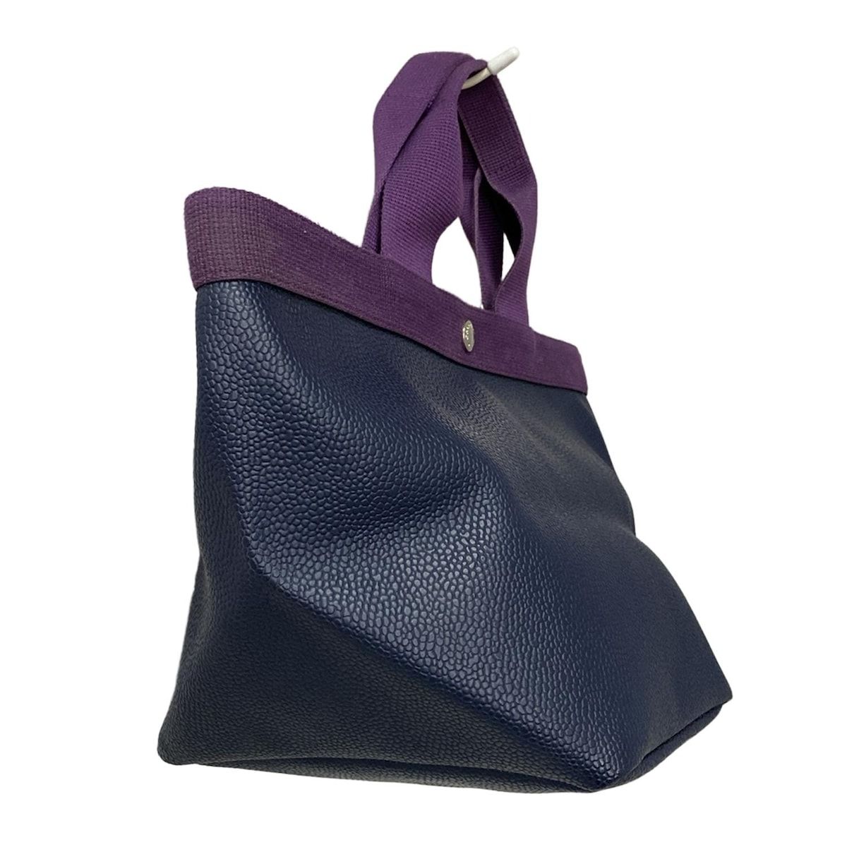 Herve Chapelier エルベシャプリエ トートバッグ リュクス舟型トートM ダークネイビー×パープル GPライン