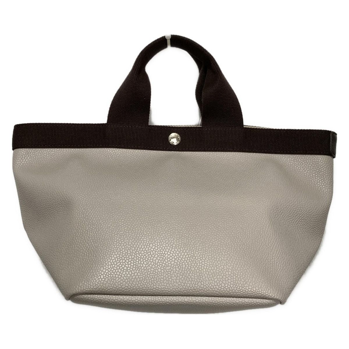 Herve Chapelier エルベシャプリエ トートバッグ リュクス舟型トートM グレーベージュ×ダークブラウン GPライン