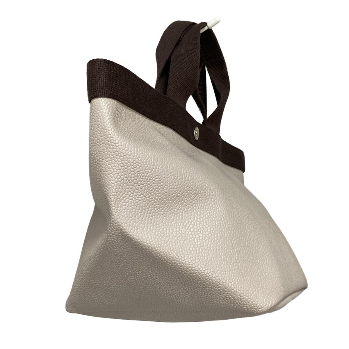 Herve Chapelier エルベシャプリエ トートバッグ リュクス舟型トートM グレーベージュ×ダークブラウン GPライン