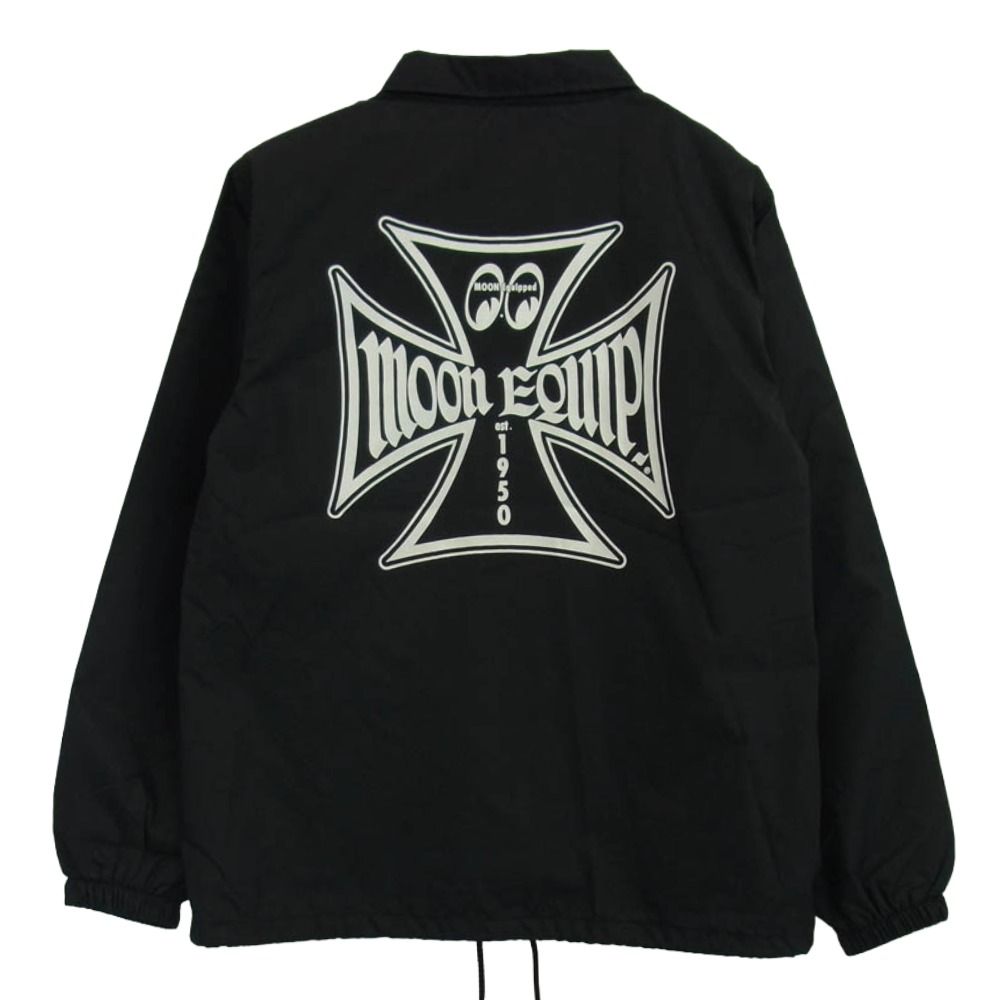 ムーンアイズ MOONEYES MQW043 MOON Equipped Iron Cross コーチ ジャケット ブラック系 M 上