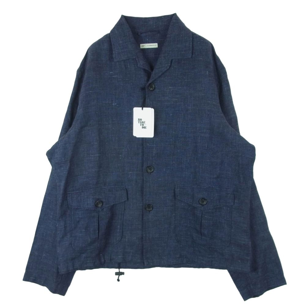 コノリー Connolly 007 No Time To Die Navy Blue Mixed Linen Cotton Giubbino Jacket リネン コットン ジャケット ネイビー系 L