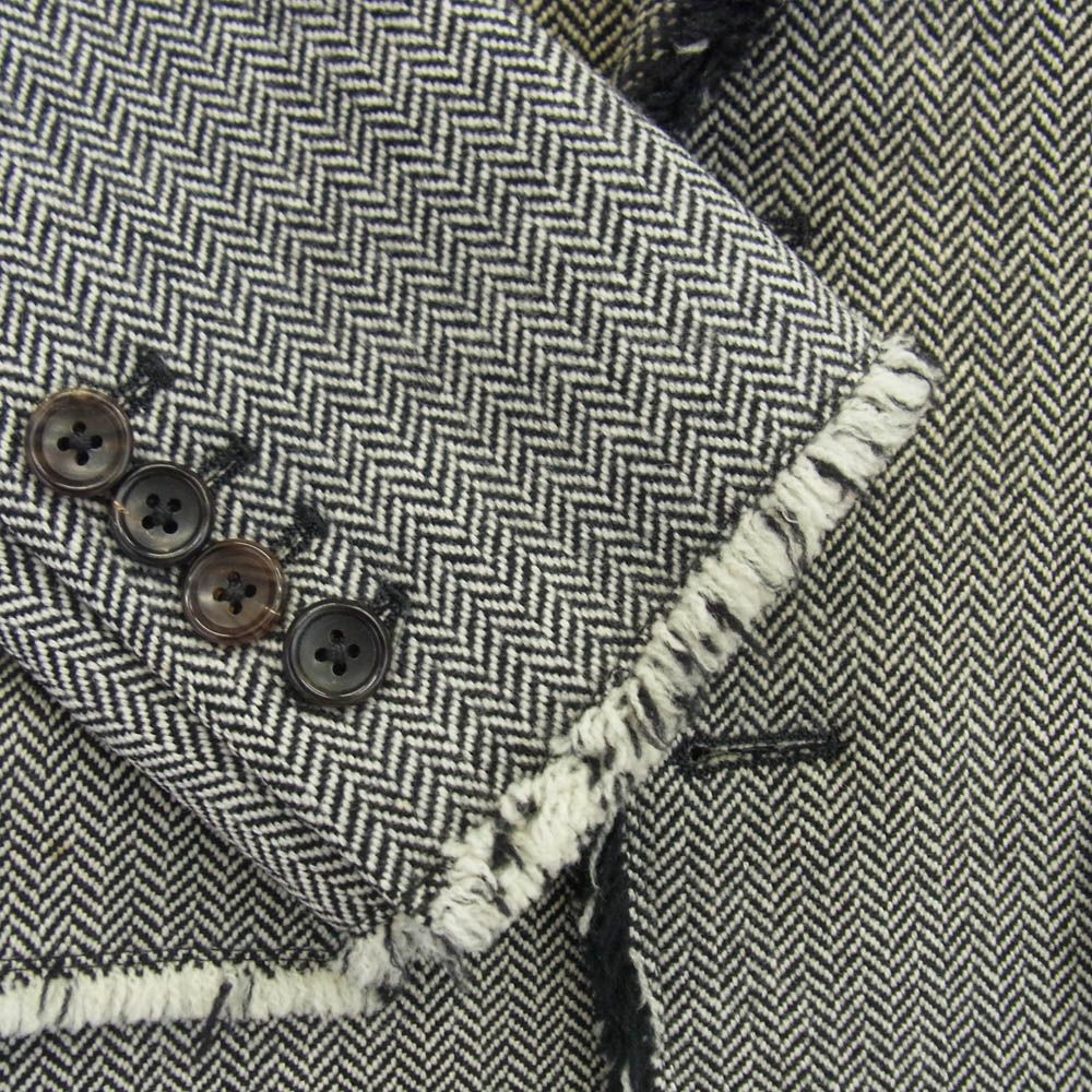 THOM BROWNE トムブラウン フリンジ ツイード ブレザー ジャケット ブラック系 オフホワイト系 00 KANDAIZUMI_COM