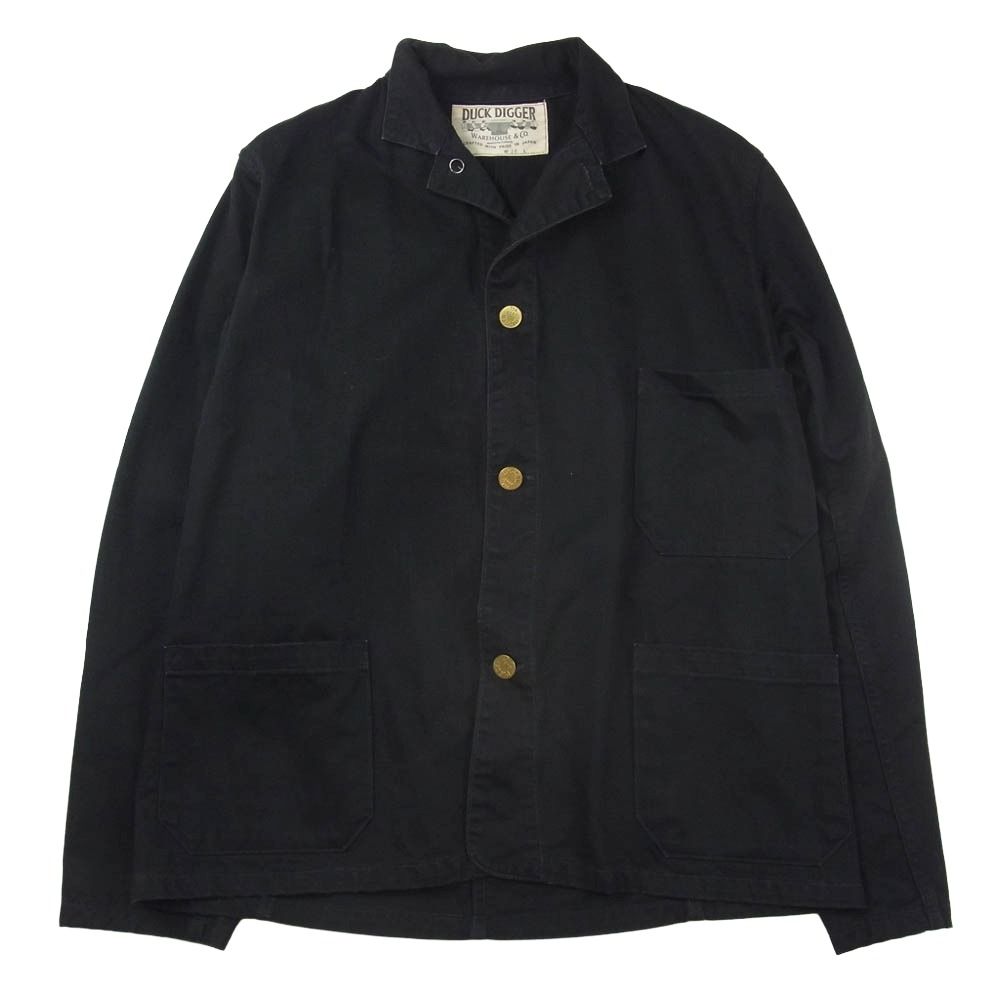 WAREHOUSE ウエアハウス DUCK DIGGER ダックディガー 金牡丹 ブラックコットン カバーオール ジャケット ブラック系 W38