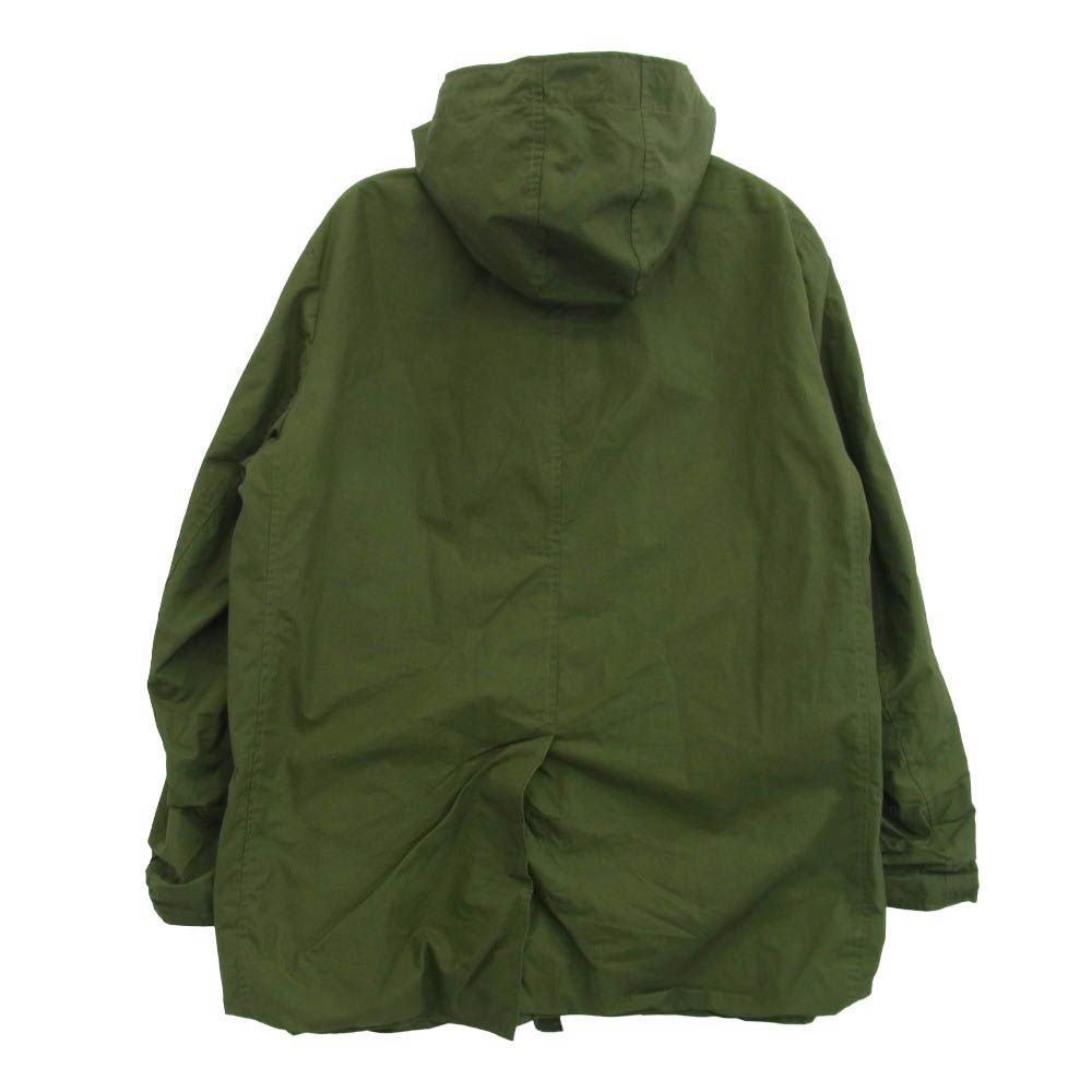 Paul Harnden ポールハーデン 英国製 COTTON M.Parka ダブルジップアップ フーデッド ジャケット カーキ系 XL