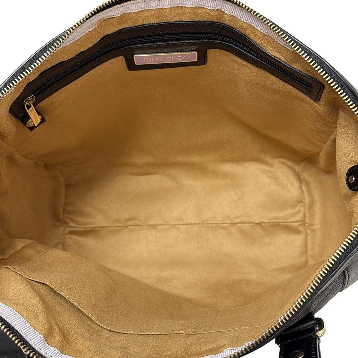 JIMMY CHOO ジミーチュウ ハンドバッグ - 黒 ホログラムシールあり レザー DECORATOM_COM_BR