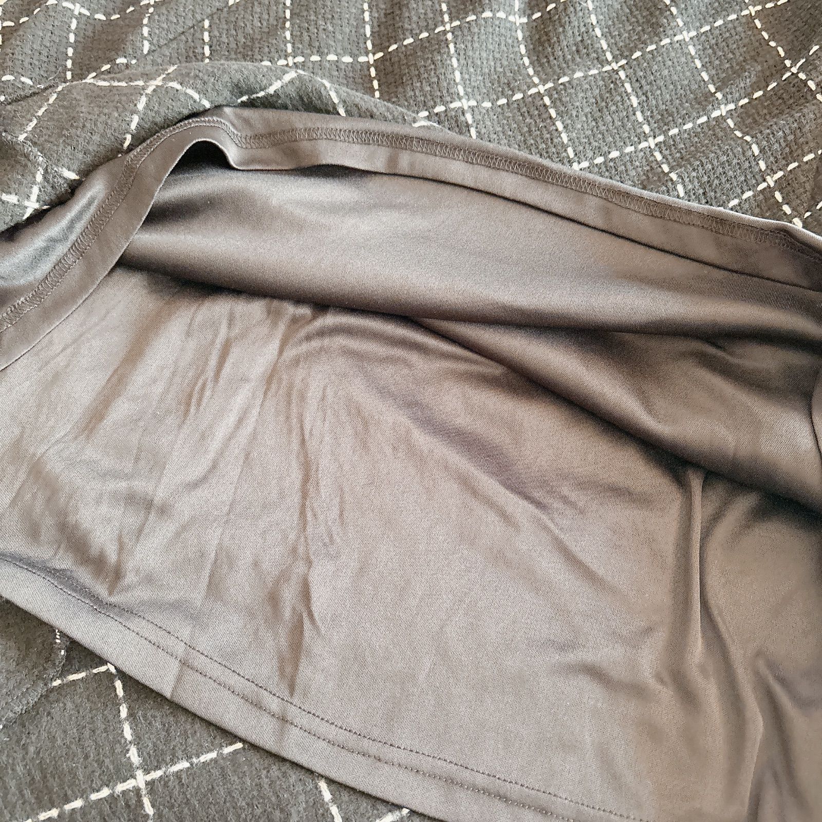 ステッチチェックウエストリボンワンピース