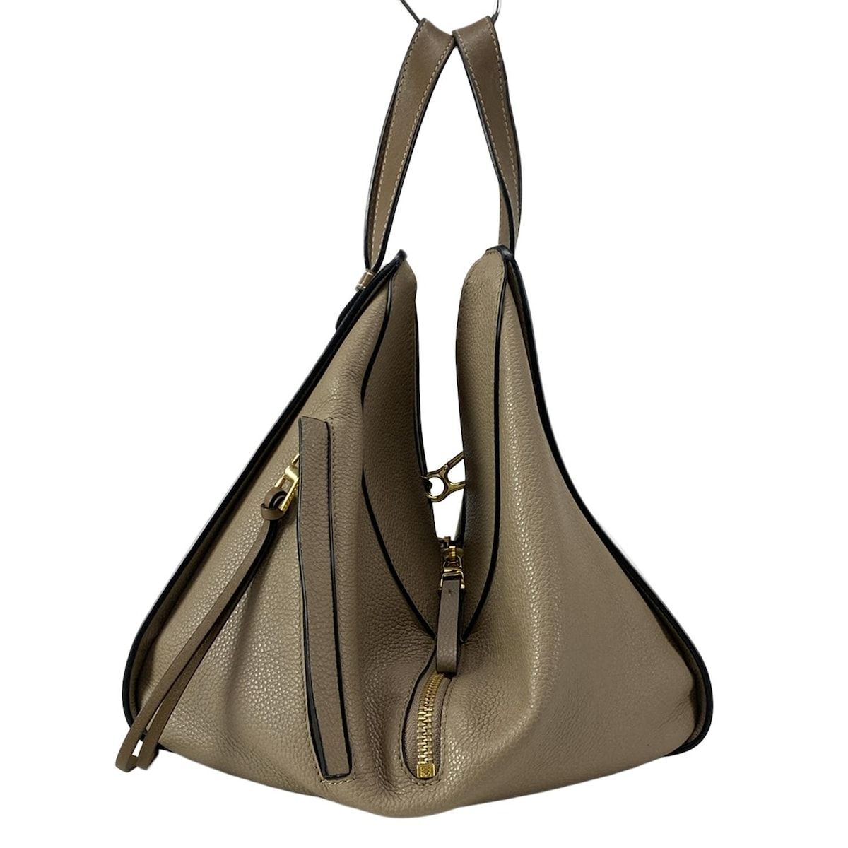 ベージュ×ブラウン レザー