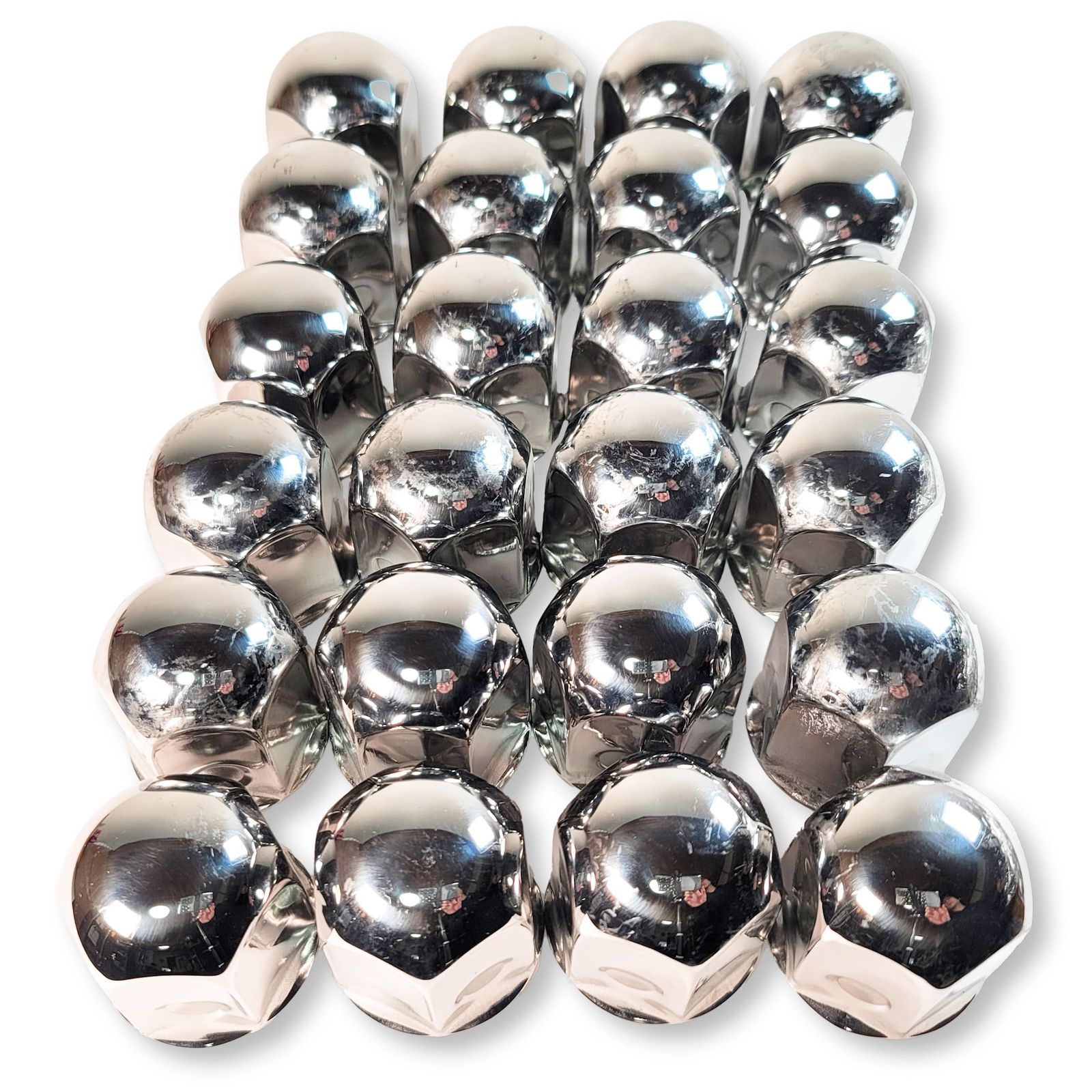 Lezalic ナットキャップ ステンレス製 フラットボトム JIS 41 mm 高さ52 カバー 鏡面仕上げ 6 8穴用 大型 トラック ダンプ デコトラ カスタム ドレスアップ 汎用品 セット 予備