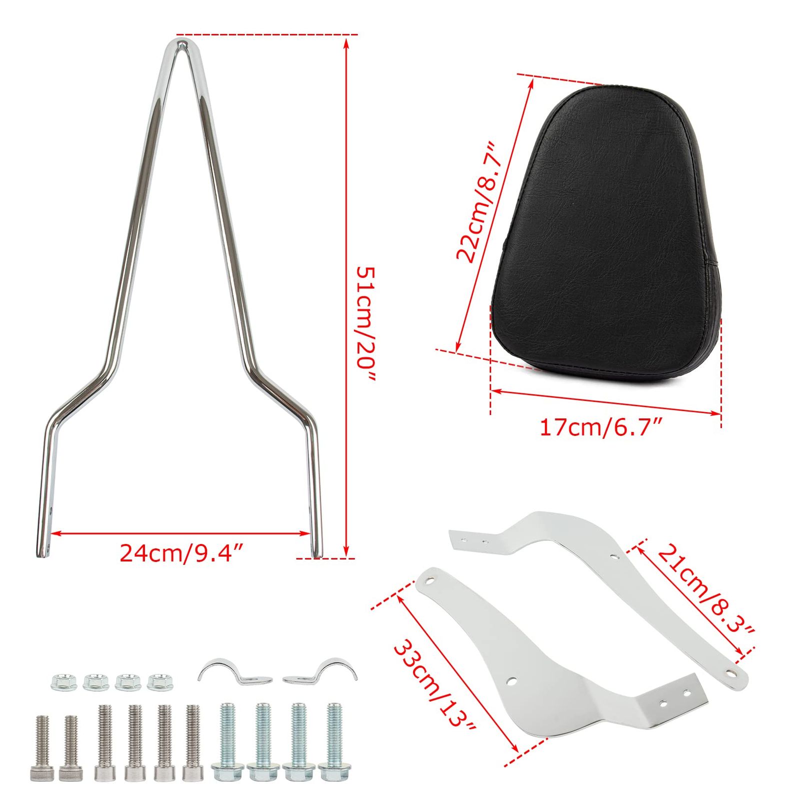 バイク用 シーシーバー リアキャリア付き タンデムバー 背もたれ バックレスト 対応車種 スズキ イントルーダークラシック スズキ ブールバード VL400 VL800 M50 C50 BRIGHTFACE_UK