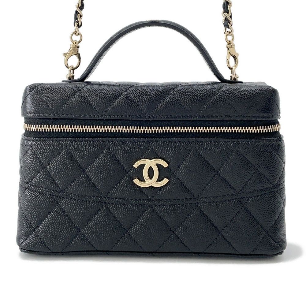シャネル 新品同様 AP4385 キャビアスキン ロングヴァニティ 2WAYチェーン CHANEL - シャネル 新品同様 AP4385 キャビアスキン ロングヴァニティ