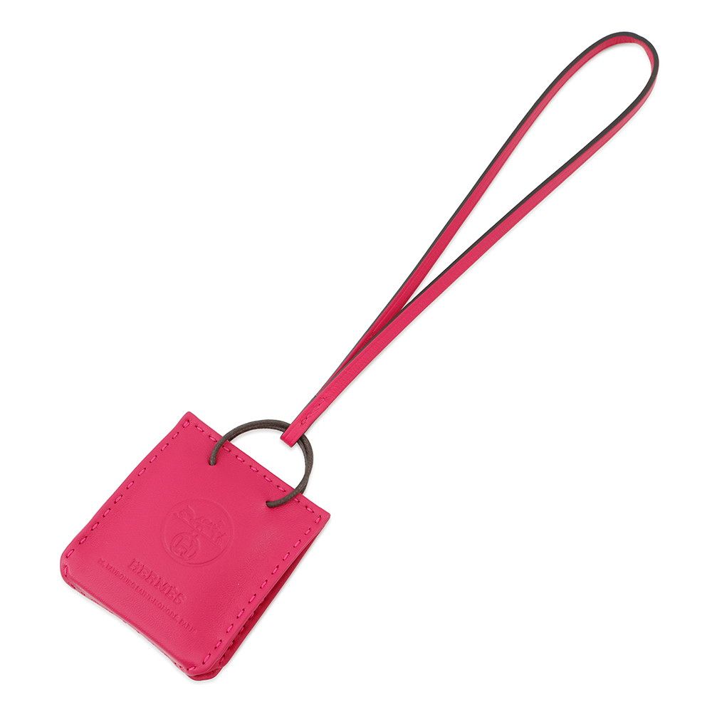 エルメス バッグチャーム ショッパー サックオランジュ ローズメキシコ ラムスキン Y刻印 HERMES 2020年秋冬