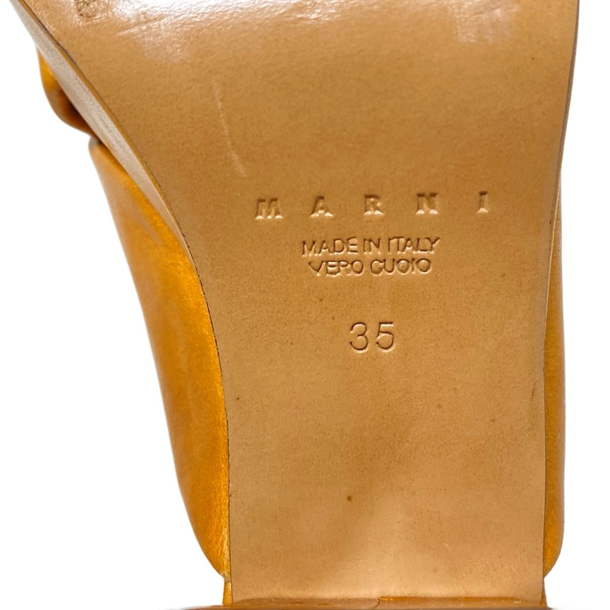  MARNI マルニ ミュール 35 レディース - ブラウン レザー ミュール サンダル ミュール