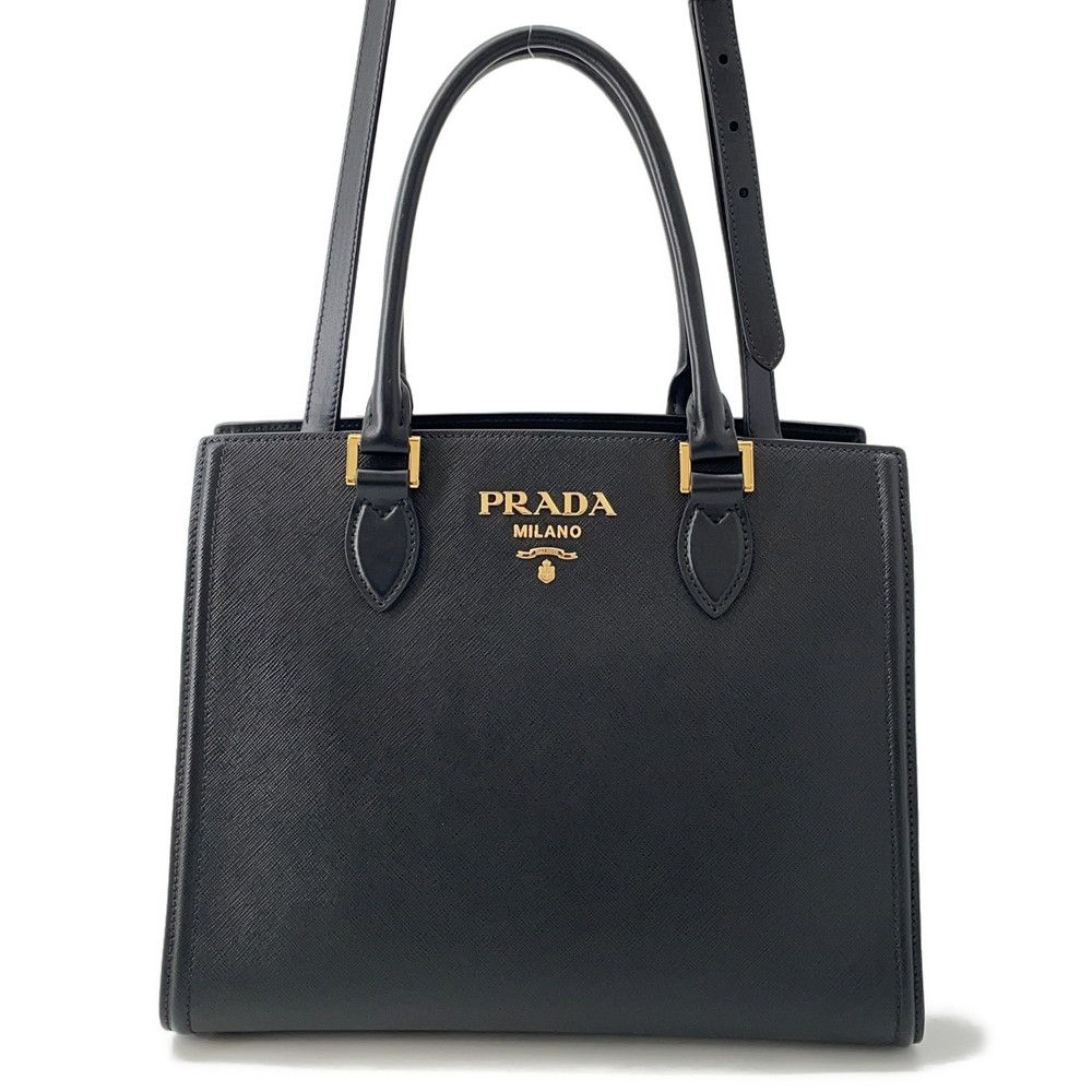 プラダ トートバッグ サフィアーノレザー 1BA227 PRADA 2way 黒