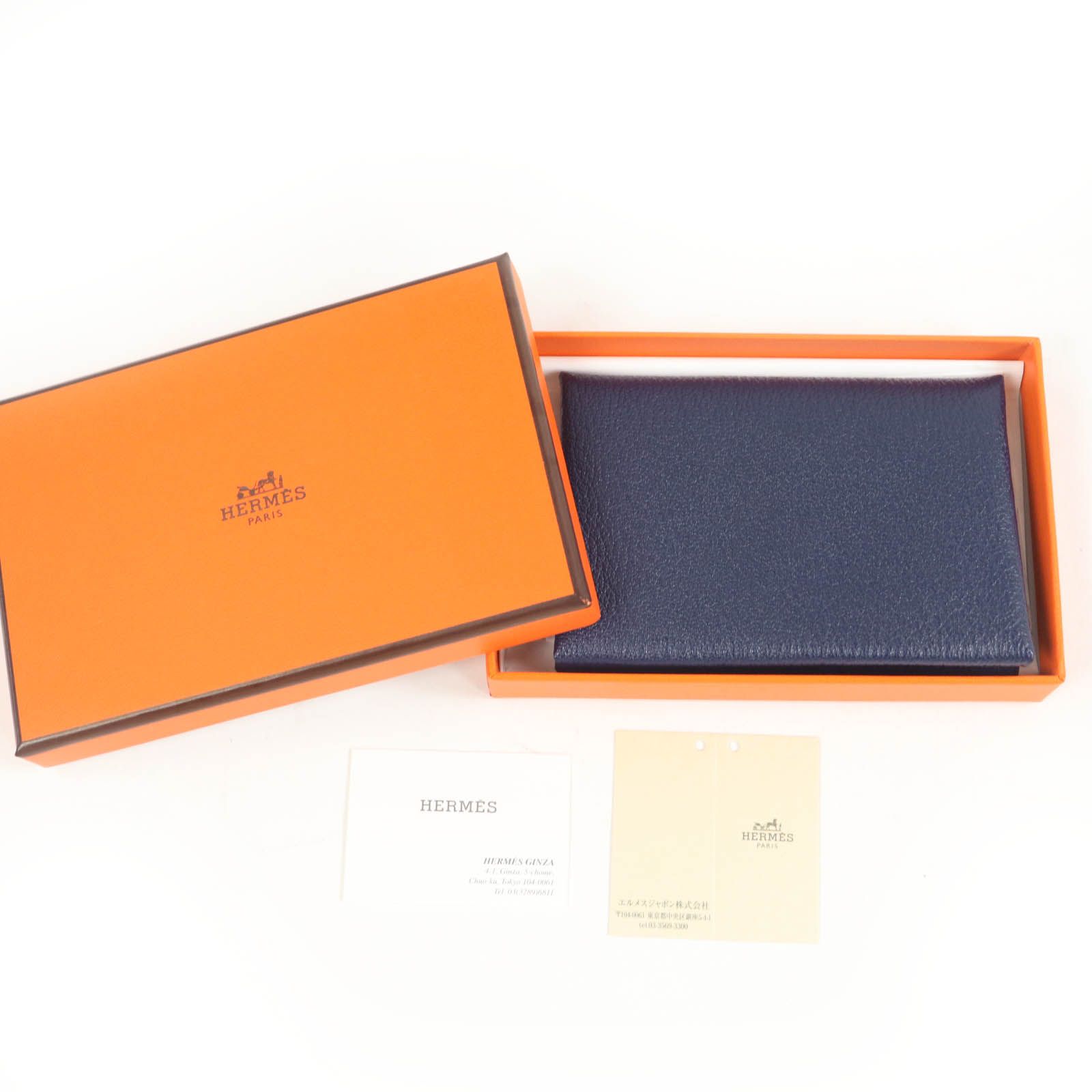 未使用品☆HERMES エルメス カルヴィ デュオ シェーブル ブルーニュイ 
