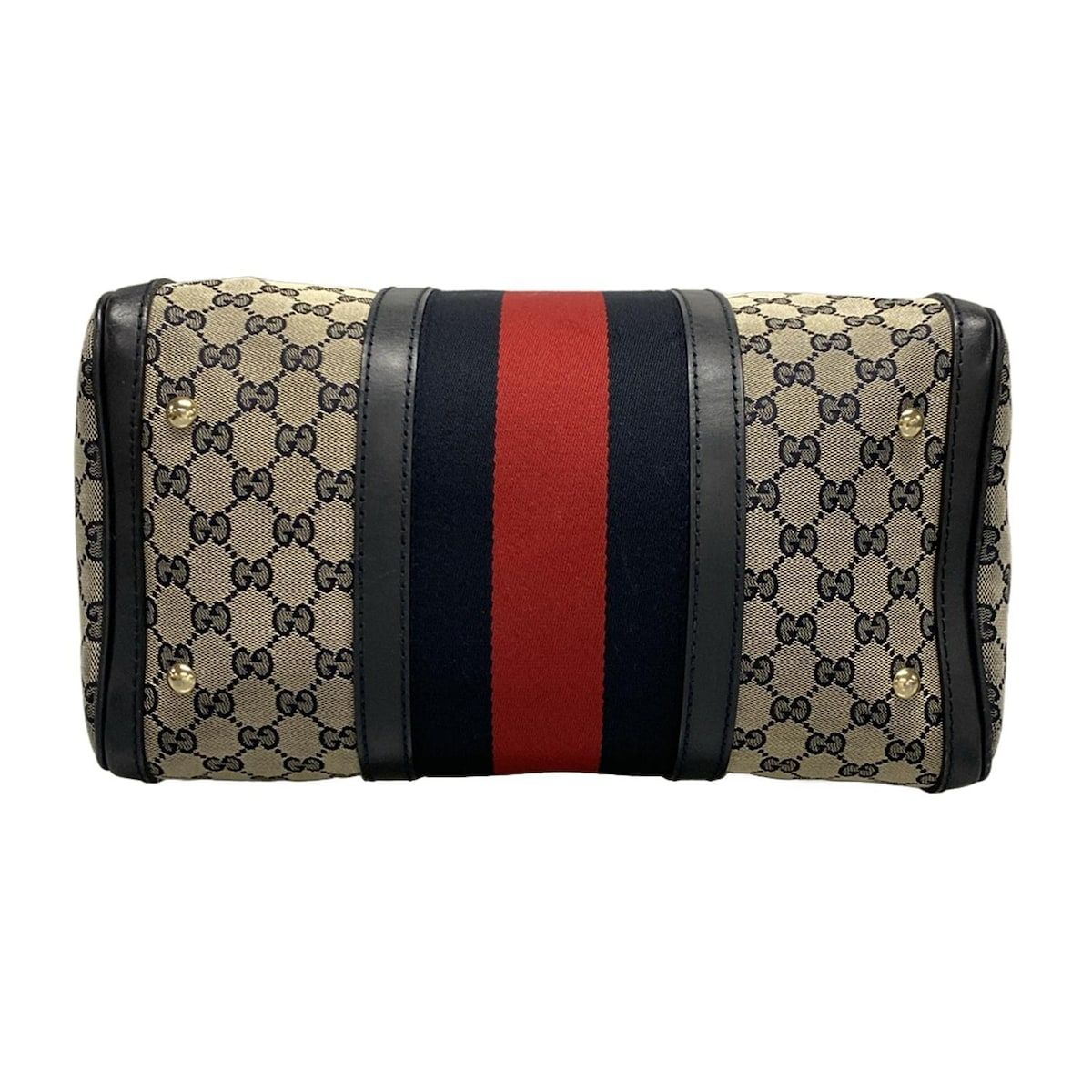 GUCCI グッチ ハンドバッグ GG柄 247205 アイボリー×ネイビー×レッド ミニボストン レザー DECORATOM_COM_BR