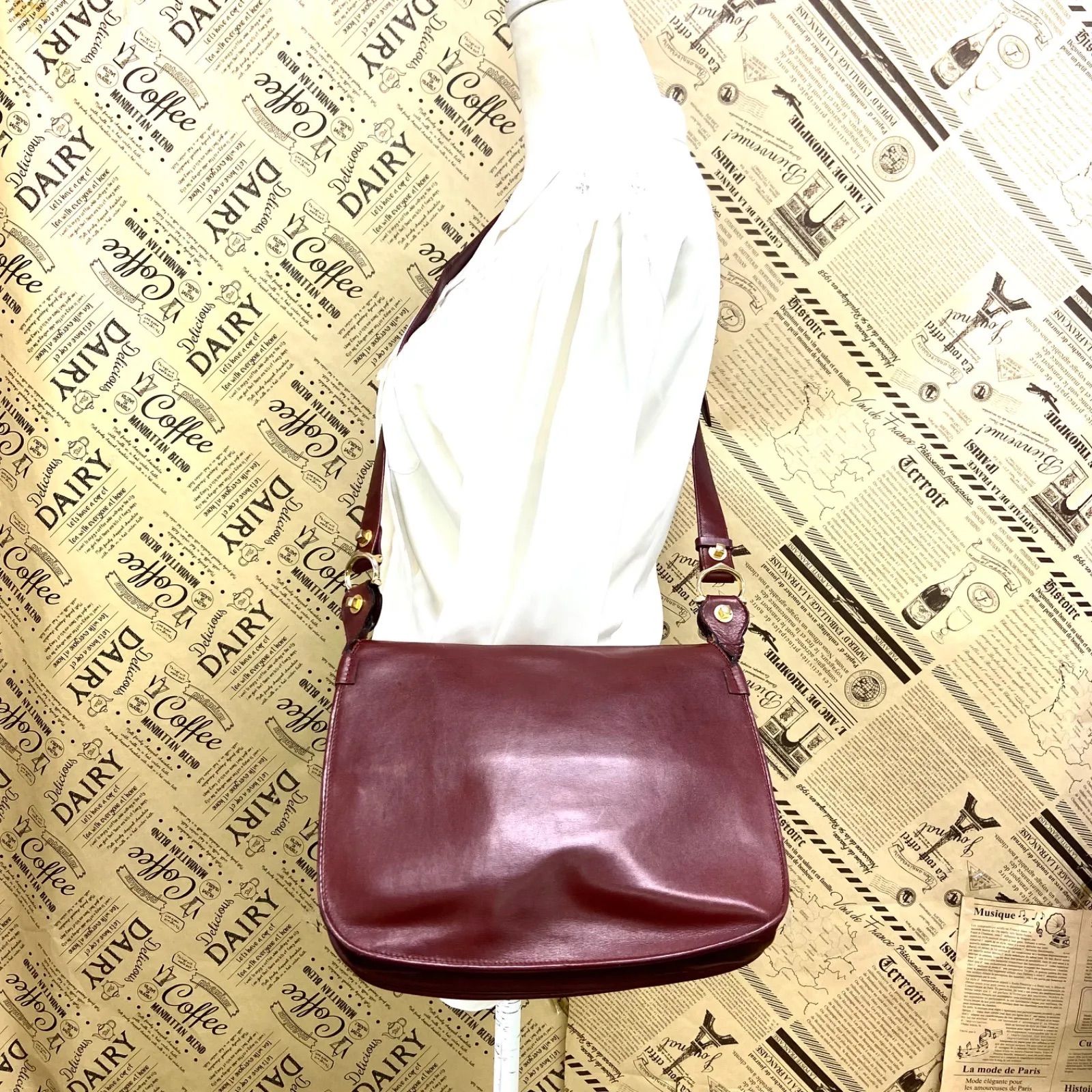 カルティエ ショルダーバッグ マストライン ボルドー サコッシュ FX422