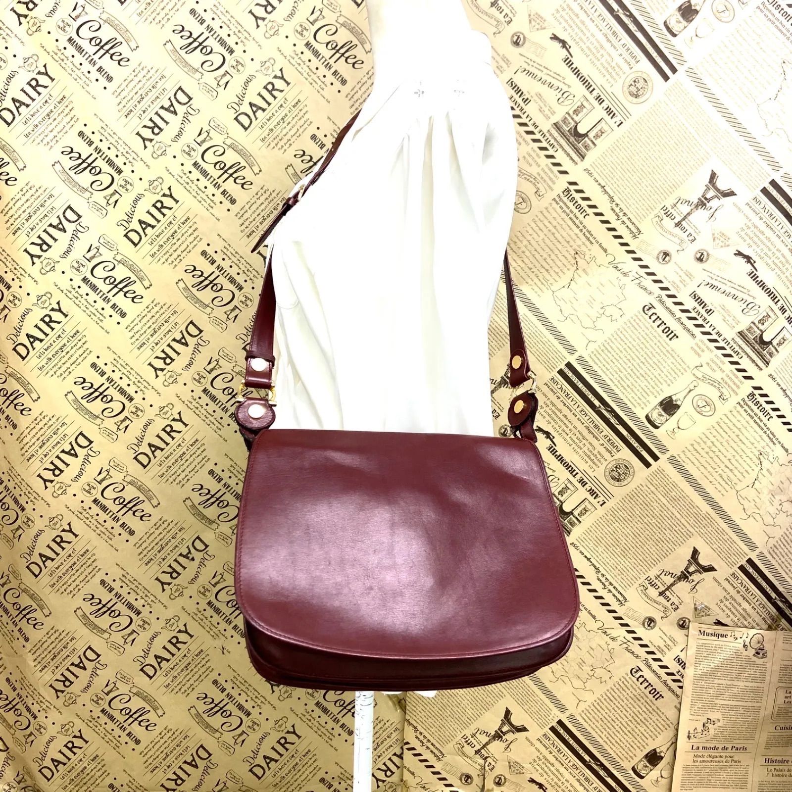 カルティエ ショルダーバッグ マストライン ボルドー サコッシュ FX422