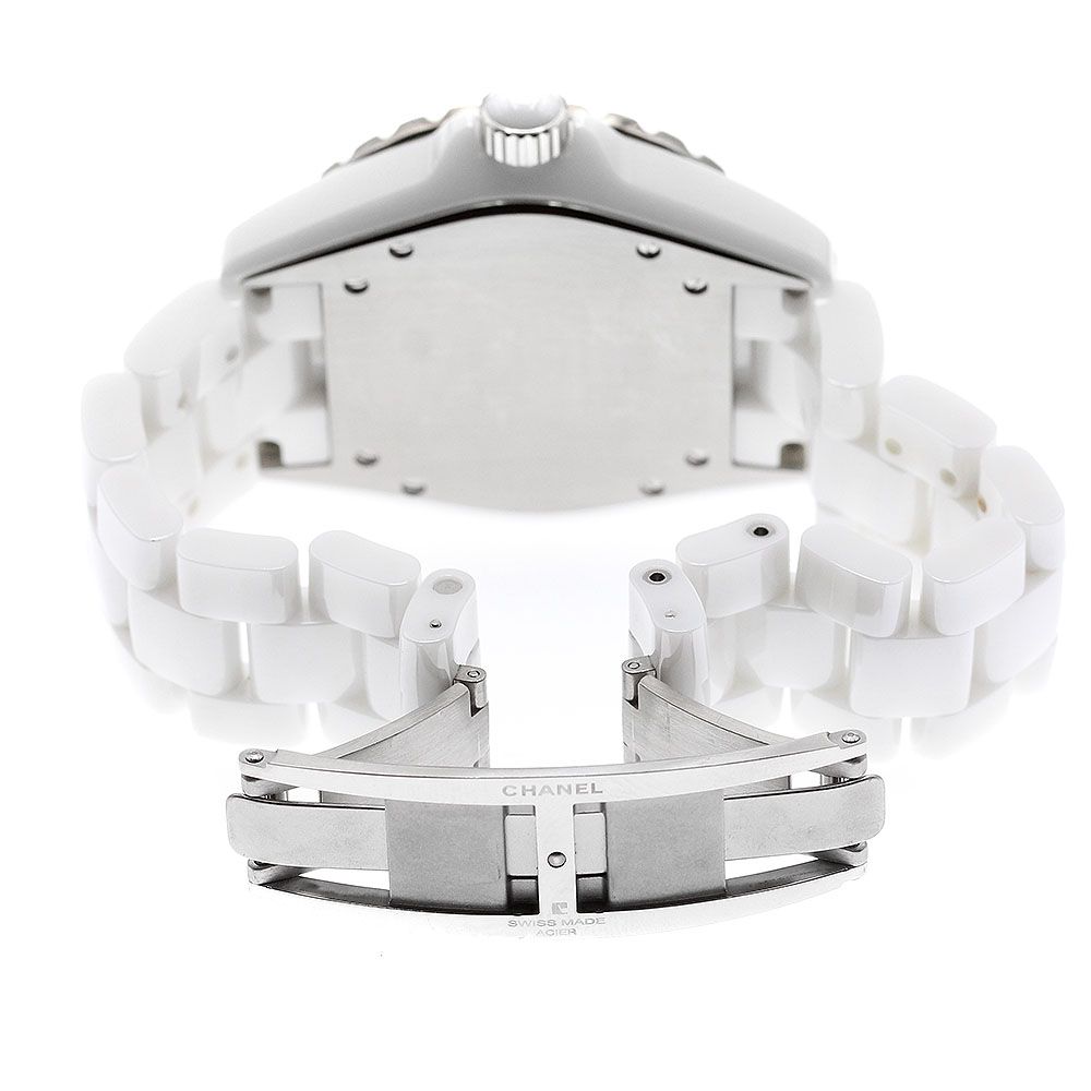  シャネル CHANEL H 0970 J 12 白セラミック アフターダイヤベゼル 自動巻き メンズ_908394 自動巻き時計 腕時計(アナログ)