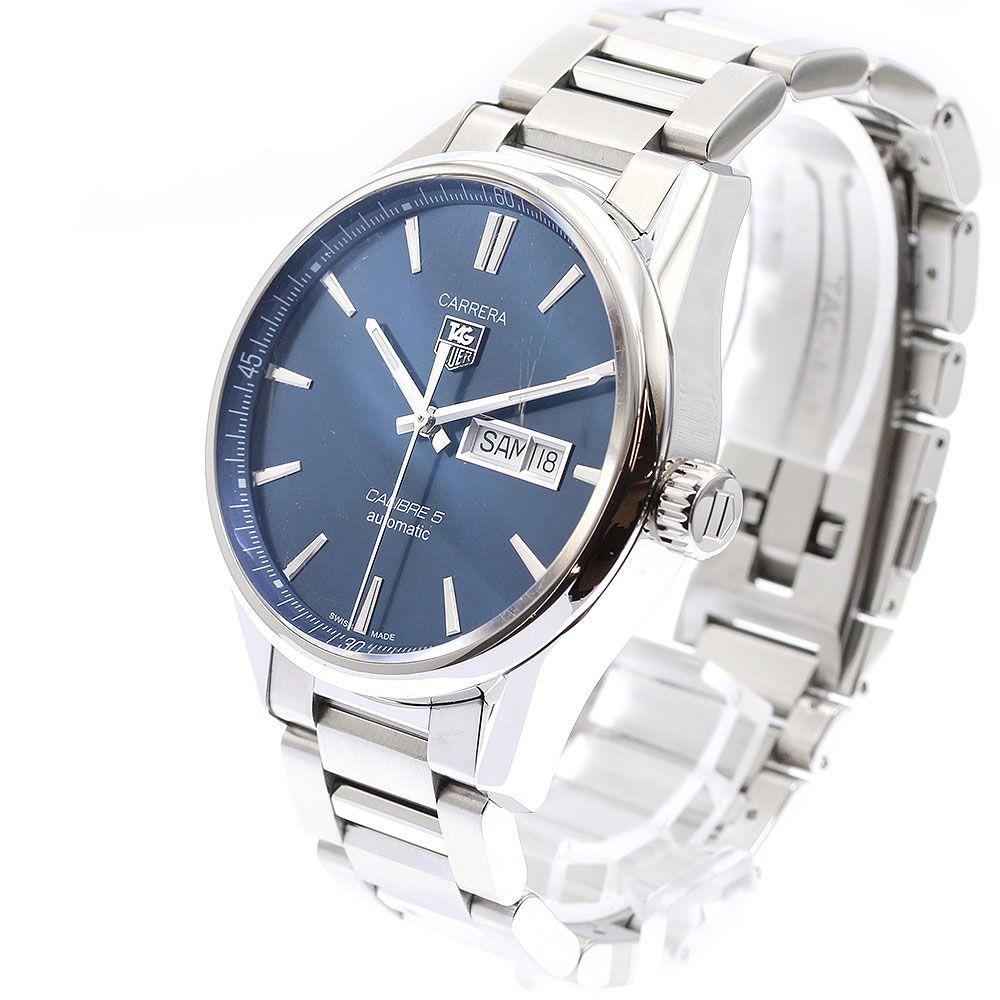  タグホイヤー TAG HEUER WAR201E カレラ キャリバー5 デイデイト 自動巻き メンズ保証書付き_913834 ビッグシルエット 自動巻き時計 腕時計(アナログ)