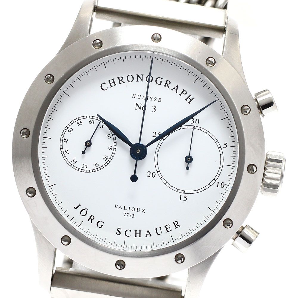 ヨルグシャウアー JORG SCHAUER エディション10 クロノグラフ 手巻き メンズ 箱 保証書付き_917186