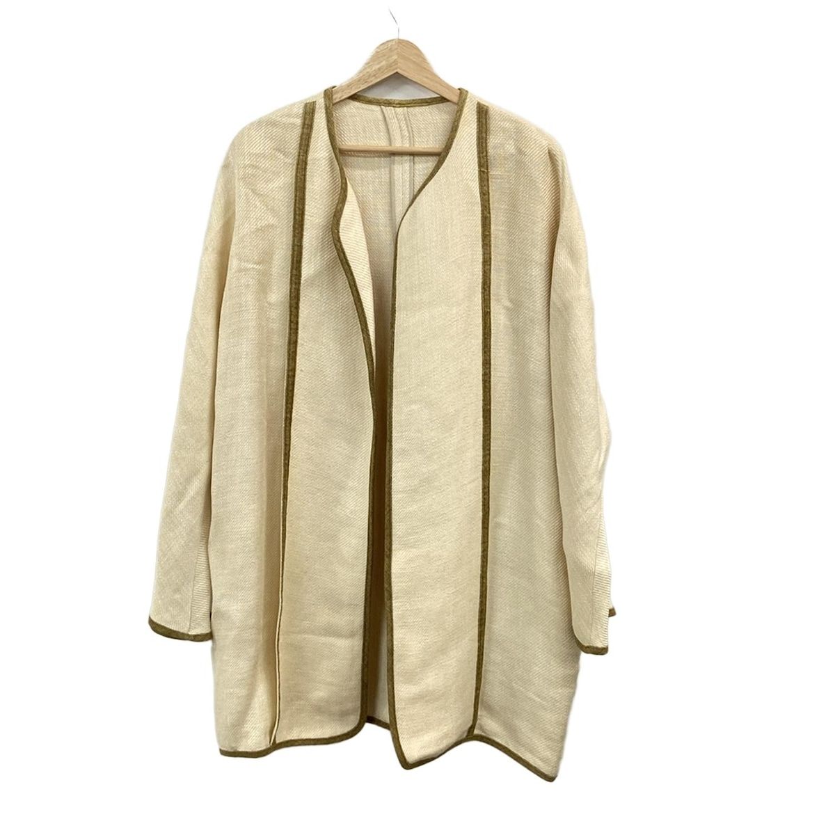 ETRO エトロ コート サイズ40 M レディース - アイボリー×カーキ 長袖 春 秋