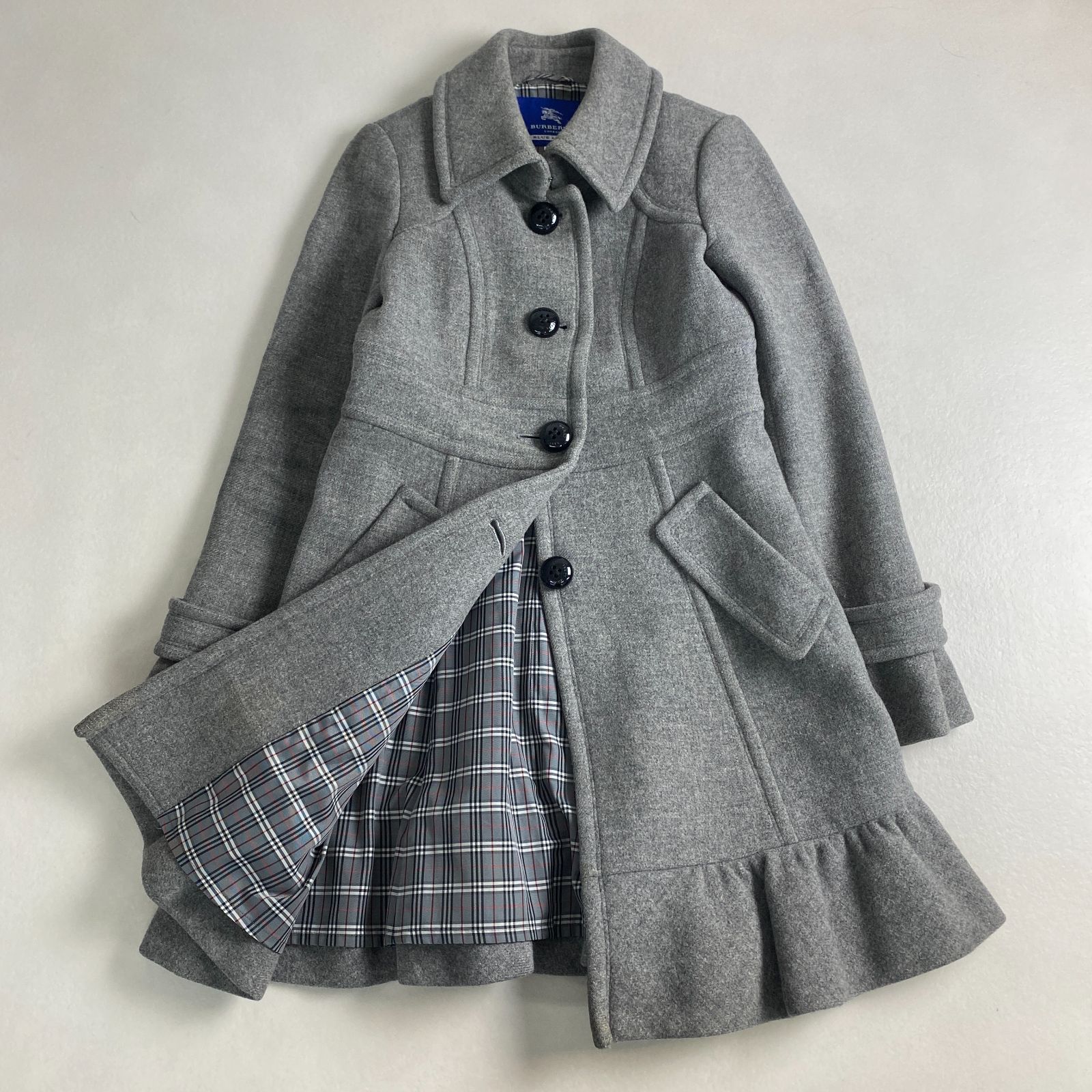 バーバリーブルーレーベル コート シングルフレア BURBERRY BLUE LABEL