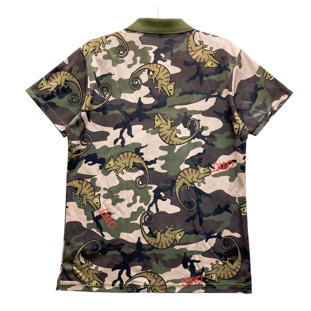 サイズ 2 DANCE WITH DRAGON ダンスウィズドラゴン 半袖ポロシャツ ドラゴン カメレオン カモフラ ロゴ総柄 カーキ系 240101540996 ゴルフウェア メンズ ストスト