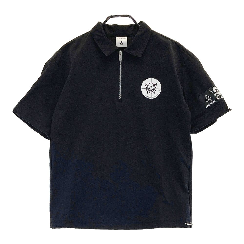サイズ 44 MARK-LONA マークアンドロナ ハーフジップ 半袖ポロシャツ ブラック系 240101544365 ゴルフウェア メンズ ストスト